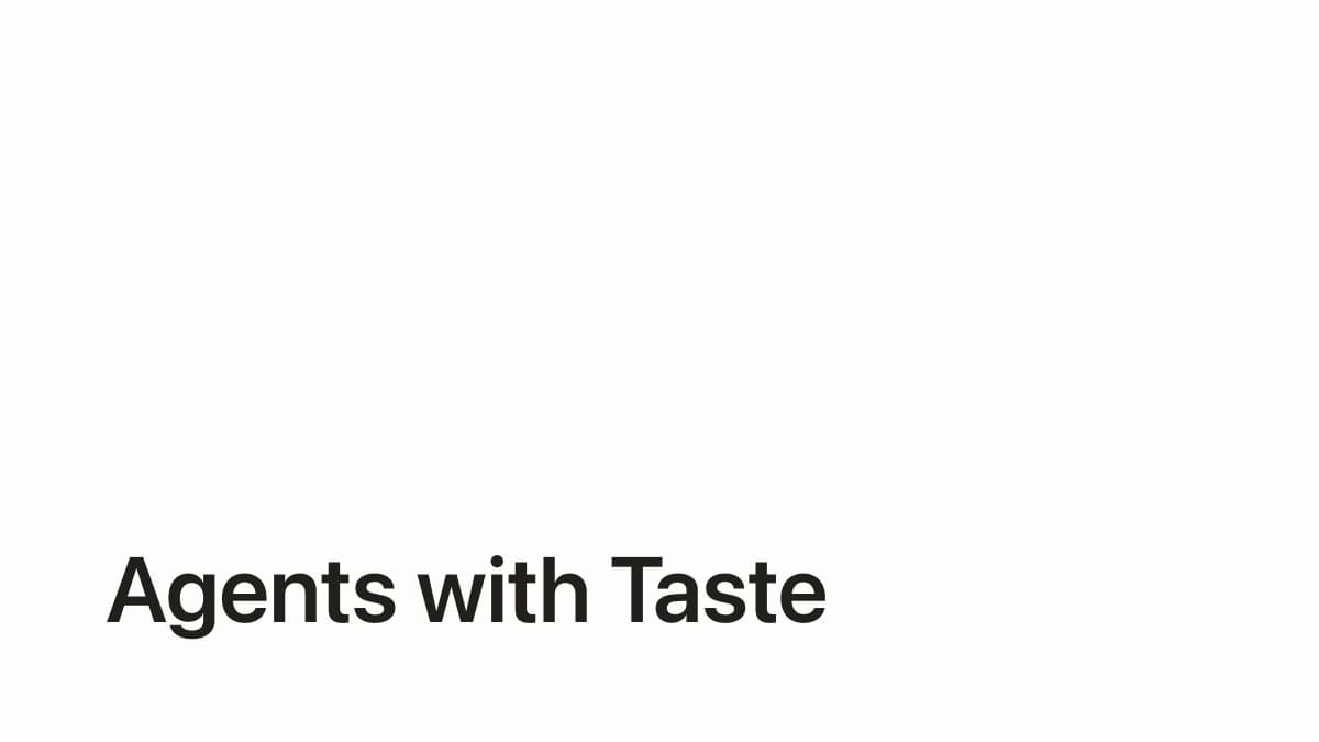 Preview of Agents with Taste